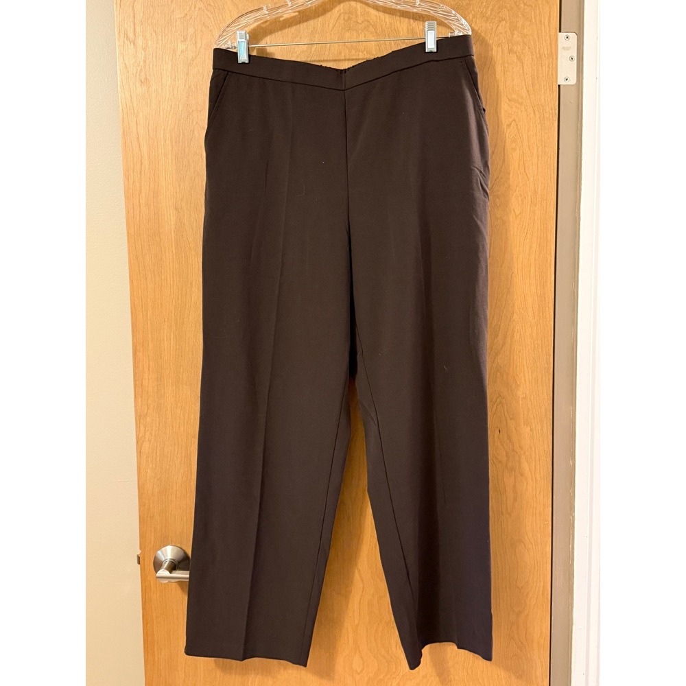 NWT Briggs New York Women's 16 Short Brown Pull On Comfort Waistband Dress Pants